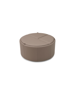 Mingle Round Medium Ottoman With Wood Table And Storage